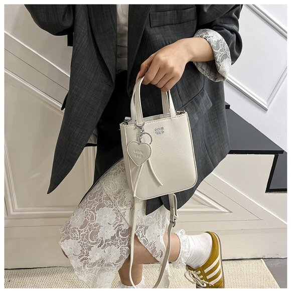 White Faux Leather Structured Mini Bag - Picture 1 of 6